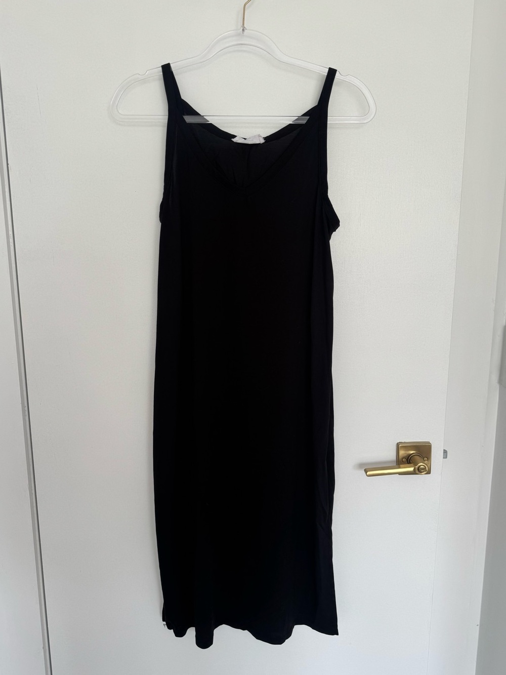 Double Zero Black Slip Midi Dress